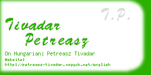 tivadar petreasz business card